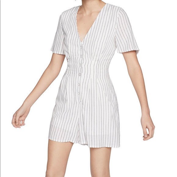 BCBGeneration Pants - BGBGENERATION Striped Button-Front Romper